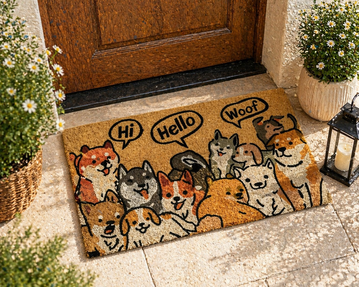 שטיח כניסה hi hello woof