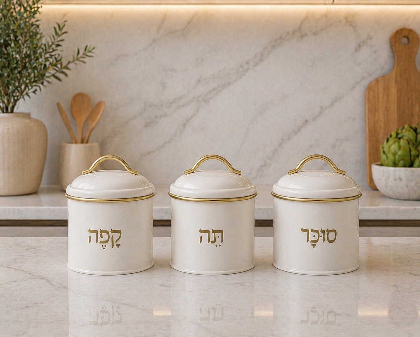 סט קפה סוכר תה מתכת